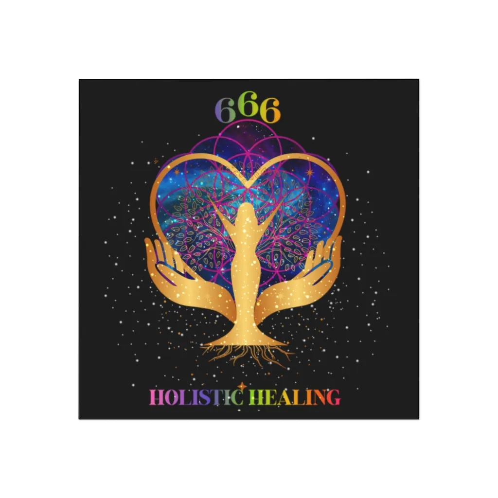 Yoga Spiritual Meditation Square Magnet - Reflection 666 Angel Number