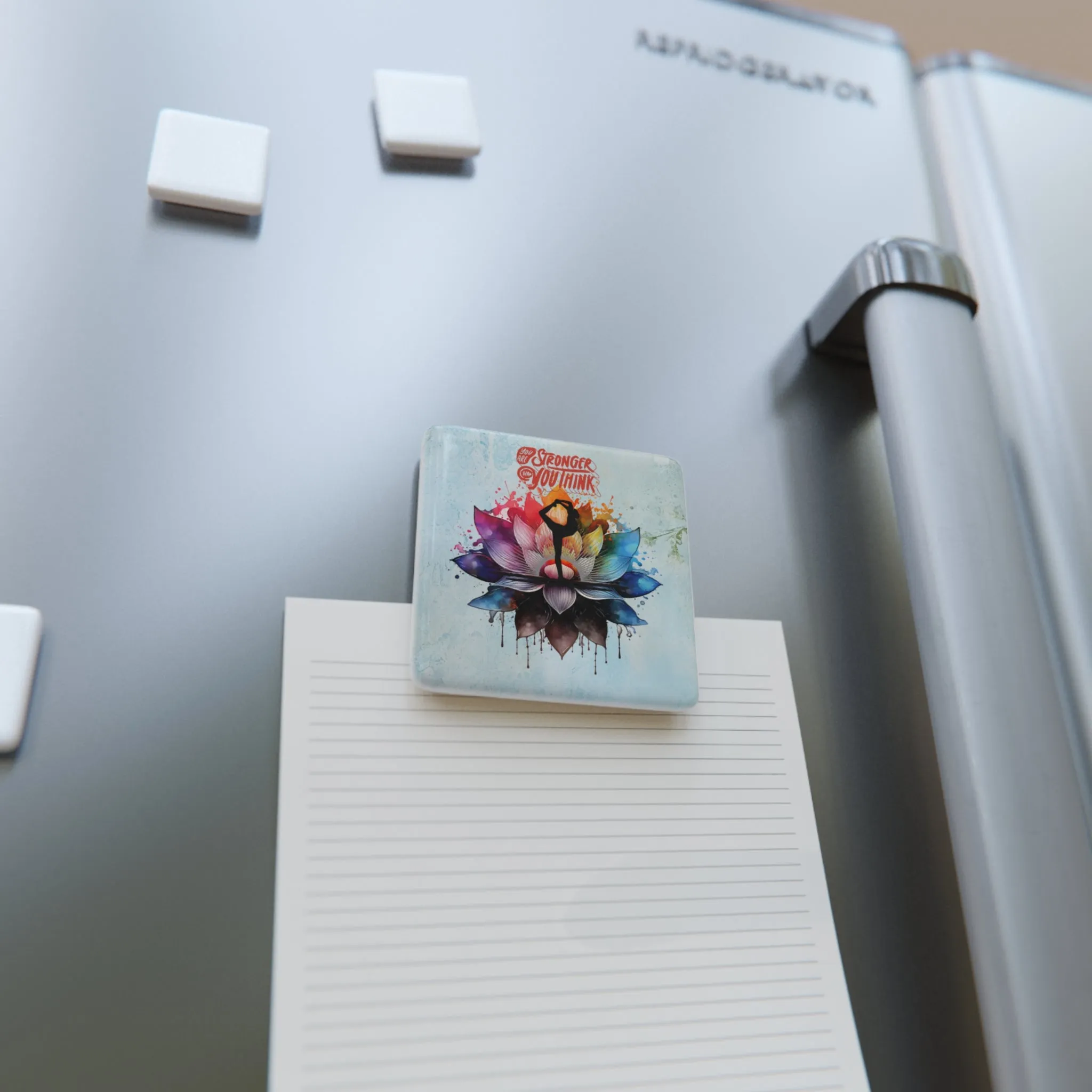 You Are stronger Then You Think Yoga Porcelain Magnet, Square, Cute Porcelain Magnet, Mindful Gift, Yoga lovers Porcelain Magnet, Yoga Instructor Gift, Gift For Yoga lovers, Gift For Yogi.